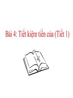 bài giảng đạo đức 4 bài 4 tiết kiệm tiền của