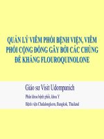 quản lý viêm phổi bệnh viện, viêm phổi cộng đồng gây bởi các chủng đề kháng flouroquinolone