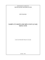 nghiên cứu khuôn gốm trên cơ sở vật liệu trong nước