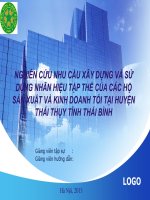 Tiểu luận: Nghiên cứu nhu cầu xây dựng và sử dụng nhãn hiệu tập thể của các hộ sản xuất và kinh doanh Tỏi