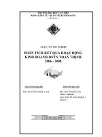 Phân tích kết quả hoạt động kinh doanh doanh nghiệp tư nhân toàn thịnh 2006 đến 2008