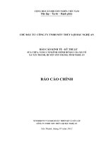 báo cáo kinh tế kỹ thuật sửa chữa nâng cấp kênh chính hồ bầu gia mã tổ