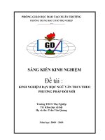 skknKINH NGHIỆM dạy học NGỮ văn THCS THEO PHƯƠNG PHÁP đổi mới