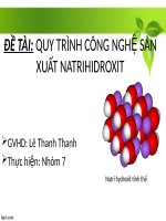 QUY TRÌNH CÔNG NGHỆ SẢN XUẤT NATRIHIDROXIT