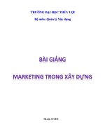 Bài giảng marketing trong xây dựng