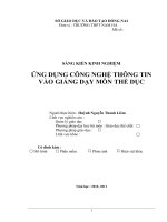 SKKN ỨNG DỤNG CÔNG NGHỆ THÔNG TIN VÀO GIẢNG DẠY MÔN THỂ DỤC Ở THPT