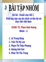 Báo cáo môn kế toán quốc tế Chuẩn mực IAS 1 Trình bày báo cáo tài chính và liên hệ với thực tiễn Việt Nam