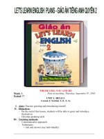 Bài soạn tiếng anh lets learn english book 2 lớp  4 HK1