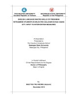 english language macro-skills of freshman vietnamese students in selected colleges in bacgiang city  input to intervention measures.
