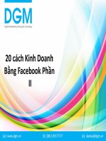 20 cách kinh doanh bằng facebook phần II