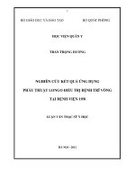 nghiên cứu kết quả ứng dụng phẫu thuật longo điều trị bệnh trĩ vòng tại bệnh viện 19-8