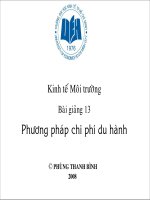 slide kinh tế môi trường _ bài giảng 13 - phương pháp chi phí du hành