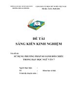 skkn sử DỤNG PHƯƠNG PHÁP SO SÁNH đối CHIẾU TRONG dạy học NGỮ văn 7