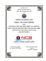 ĐÁNH GIÁ MỨC ĐỘ NHẬN BIẾT THƯƠNG HIỆU NCB TRÊN ĐỊA BÀN TP HUẾ