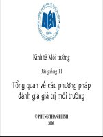 slide kinh tế môi trường _ bài giảng 11 - tổng quan về các phương pháp đánh giá giá trị môi trường