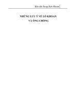 BÁO CÁO DUNG DỊCH KHOAN NHỮNG LƯU Ý VỀ LỖ KHOAN  VÀ ỐNG CHỐNG