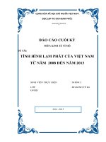 Báo cáo cuối kỳ: Tình hình lạm phát của Việt Nam từ năm 2008 đến nay