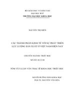 các thành phần kinh tế với sự phát triển lực lượng sản xuất ở việt nam hiện nay