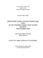 biện pháp quản lý hoạt động đào tạo ở các trường trung cấp chuyên nghiệp, tỉnh khánh hòa