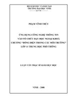 ĐỀ TÀI: Ứng dụng công nghệ thông tin vào tổ chức dạy học ngoại khóa: Dòng điện trong các môi trường