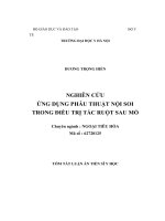 nghiên cứu ứng dụng phẫu thuật nội soi trong điều trị tắc ruột sau mổ