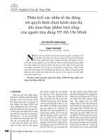 CÁC NHÂN tố ẢNH HƯỞNG đến lựa CHỌN KÊNH SIÊU THỊ KHI MUA THỰC PHẨM tươi SỐNG
