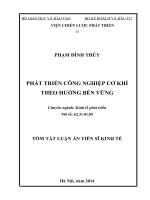 phát triển công nghiệp cơ khí theo hướng bền vững  (tom tat) tieng viet