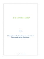 Báo cáo tốt nghiệp: Công nghệ sản xuất phomai tăng năng suất 3,5 tấn sản phẩm năm từ sữa bột nguyên cream