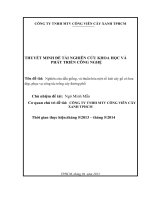 Đề tài:  Nghiên cứu dẫn giống và thuần hóa một số loài cây gỗ có hoa đẹp, phục vụ công tác trồng cây đường phố