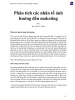 Phân tích các nhân tố ảnh hưởng đến maketing