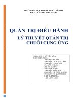 QUẢN TRỊ ĐIỀU HÀNH  LÝ THUYẾT QUẢN TRỊ CHUỖI CUNG ỨNG