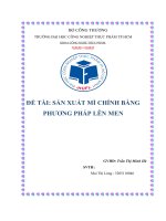 Sản xuất mì chính bằng phương pháp lên men
