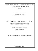 Phát triển công nghiệp cơ khí theo hướng bền vững