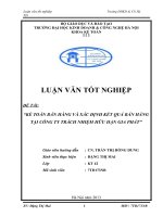 KẾ TOÁN BÁN HÀNG VÀ XÁC ĐỊNH KẾT QUẢ BÁN HÀNG TẠI CÔNG TY TRÁCH NHIỆM HỮU HẠN GIA PHÁT