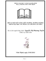 Rèn luyện kỹ năng liên tưởng, tưởng tượng trong dạy học tác phẩm văn chương cấp THCS