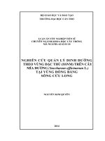 Nghiên cứu quản lý dinh dưỡng  theo vùng đặc thù (SSNM) trên cây mía đuờng (saccharum officinarum l ) tại vùng đồng bằng  sông cửu long