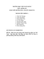 ĐỀ TÀI: Phân tích môi trường kinh doanh bảo hiểm của Việt Nam  tập đoàn Bảo Việt bằng mô hình SWOT để đưa ra