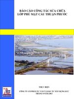 BÁO CÁO SỬA CHỮA MẶT CẦU THUẬN PHƯỚC