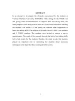 Luận văn thạc sĩ nghiên cứu khảo sát những phương pháp nhằm nâng cao kỹ năng làm bài thi TOEIC cho sinh viên trường đại học hàng hải việt nam