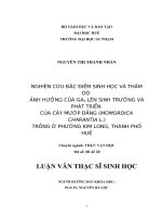 nghiên cứu đặc điểm sinh học và thăm dò ảnh hưởng của ga3 lên sinh trưởng và phát triển của cây mướp đắng (momordica charantia l.) trồng ở phường kim long- thành phố huế