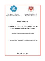 Ecological concern and sustainability in the selected works of al gore (sum)