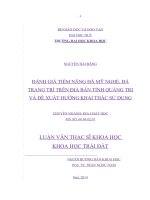 đánh giá tiềm năng đá mỹ nghệ, đá trang trí trên địa bàn tỉnh quảng trị và đề xuất hướng khai thác sử dụng