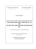 nâng cao chất lượng, hiệu quả theodõi, đánh giá thực hiện kế hoạch phát triển kinh tế - xã hội tại tỉnh thừa thiên huế trong giai đoạn hiện nay