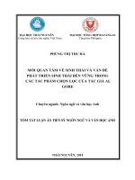 Mối quan tâm về sinh thái và vấn đề phát triển sinh thái bền vững trong các tác phẩm chọn lọc của tác giả al gore