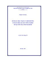 ĐÁNH GIÁ THỰC TRẠNG VÀ ĐỊNH HƯỚNG SỬ DỤNG HIỆU QUẢ ĐẤT NÔNG NGHIỆP HUYỆN TIỀN HẢI, TỈNH THÁI BÌNH
