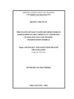 the situation of sanitation behavior of dao people in some particularly difficult communes of thai nguyen province and testing intervention models