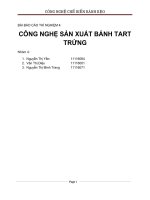 BÁO CÁO THÍ NGHIỆM CÔNG NGHỆ SẢN XUẤT BÁNH TART TRỨNG