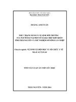 thực trạng hành vi vệ sinh môi trường của người dao tại một số xã đặc biệt khó khăn tỉnh thái nguyên và thử nghiệm mô hình can thiệp (tt)