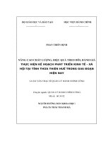 nâng cao chất lượng, hiệu quả theo dõi, đánh giá thực hiện kế hoạch phát triển kinh tế - xã hội tại tỉnh thừa thiên huế trong giai đoạn hiện nay