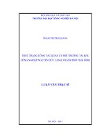 Thực trạng công tác quản lý môi trường tại khu công nghiệp nguyễn đức cảnh thành phố thái bình